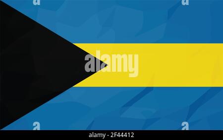 Bahamas flag with waving grunge texture. Vector background. Stock Vector