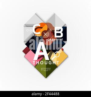 Abstract geometric option infographic banners, a b c steps process. Abstract geometric option infographic banners, a b c steps process. Vector illustration Stock Vector