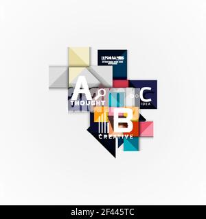 Abstract geometric option infographic banners, a b c steps process. Abstract geometric option infographic banners, a b c steps process. Vector illustration Stock Vector