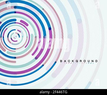 Circular lines, circles, geometric abstract background. Circular lines circles, geometric abstract background. Vector illustration Stock Vector