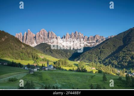 geography / travel, Italy, Alps, Dolomites, Saint Magdalene, summer, Additional-Rights-Clearance-Info-Not-Available Stock Photo
