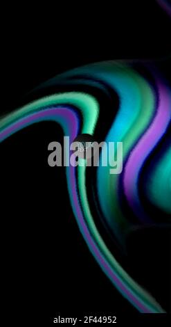 Abstract wave lines fluid rainbow style color stripes on black background. Artistic illustration for presentation, app wallpaper, banner or poster. Abstract wave lines fluid rainbow style color stripes on black background. Vector artistic illustration for presentation, app wallpaper, banner or poster Stock Vector
