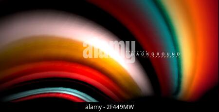 Multicolored wave lines on black background design. Multicolored wave lines on black background vector design Stock Vector