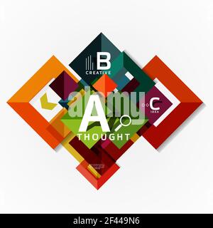 Abstract geometric option infographic banners, a b c steps process. Abstract geometric option infographic banners, a b c steps process. Vector illustration Stock Vector