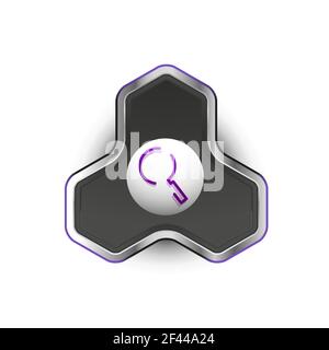 Search magnifyier web button, magnify icon. Modern magnifying glass sign, web site design or mobile app. Search magnifyier web button, magnify icon. Modern magnifying glass sign, web site design or mobile app. Vector illustration Stock Vector