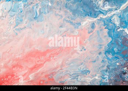 blue and pink paint texture. creative background. abstract organic art.  Stock Photo