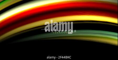 Multicolored wave lines on black background design. Multicolored wave lines on black background vector design Stock Vector