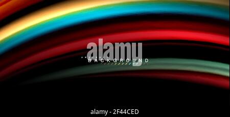 Multicolored wave lines on black background design. Multicolored wave lines on black background vector design Stock Vector