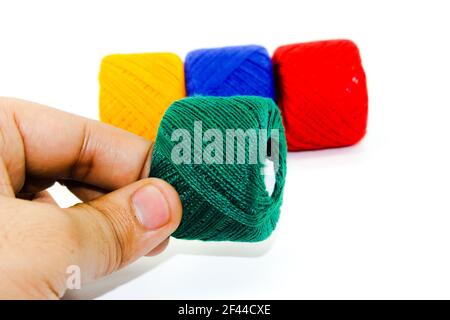 A picture of thread spools isolated on white background Stock Photo - Alamy