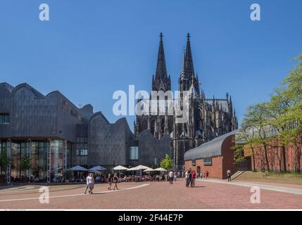 geography / travel, Germany, North Rhine-Westphalia, Cologne, Museum Ludwig, Cologne Cathedral, Additional-Rights-Clearance-Info-Not-Available Stock Photo