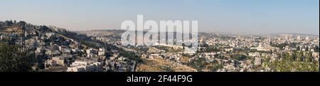 Panorama of Temple Mount and the Old City of Jerusalem Stock Photo