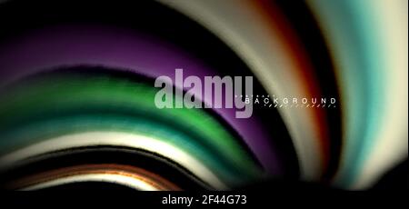Multicolored wave lines on black background design. Multicolored wave lines on black background vector design Stock Vector