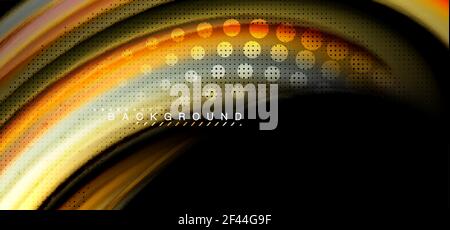 Multicolored wave lines on black background design. Multicolored wave lines on black background vector design Stock Vector