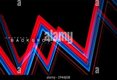 Geometric shapes created with fluid multicolored lines. Geometric shapes created with fluid multicolored lines. Vector artistic illustration for presentation, app wallpaper, banner or poster Stock Vector