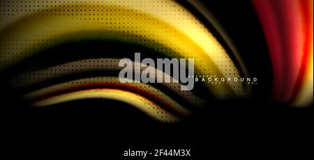 Multicolored wave lines on black background design. Multicolored wave lines on black background vector design Stock Vector