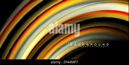 Multicolored wave lines on black background design. Multicolored wave lines on black background vector design Stock Vector