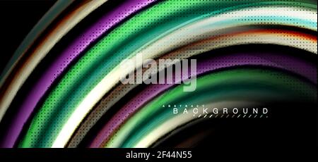 Multicolored wave lines on black background design. Multicolored wave lines on black background vector design Stock Vector