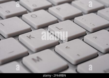 Close-up view of keyboard of a modern computer. Stock Photo