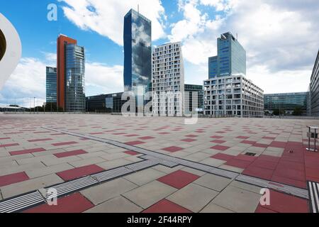 Skyline in modern area in Wien Stock Photo