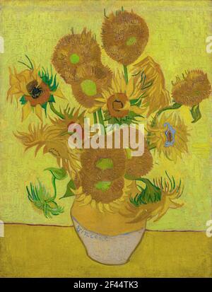 Vincent van Gogh, (1853-1890) The Sunflowers, 1889, oil on canvas. Van Gogh Museum, Amsterdam, Netherlands. Stock Photo