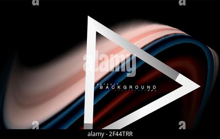 Rainbow fluid colors wave and metallic geometric shape. Rainbow fluid colors wave and metallic geometric shape. Artistic illustration for presentation, app wallpaper, banner or poster Stock Vector