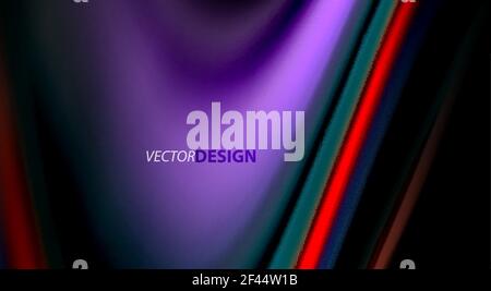 Fluid rainbow colors on black background, vector wave lines and swirls. Fluid rainbow colors on black background, vector wave lines and swirls, artistic illustration for presentation, app wallpaper, banner or poster Stock Vector