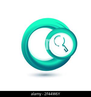 Search magnifyier web button, magnify icon. Modern magnifying glass sign, web site design or mobile app. Search magnifyier web button, magnify icon. Modern magnifying glass sign, web site design or mobile app. Vector illustration Stock Vector