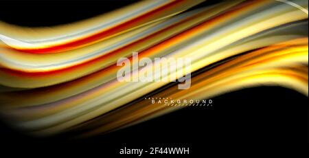 Multicolored wave lines on black background design. Multicolored wave lines on black background vector design Stock Vector