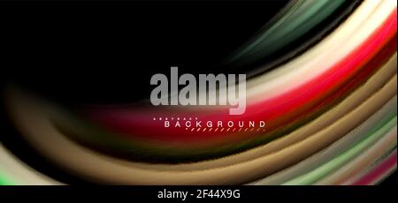 Multicolored wave lines on black background design. Multicolored wave lines on black background vector design Stock Vector