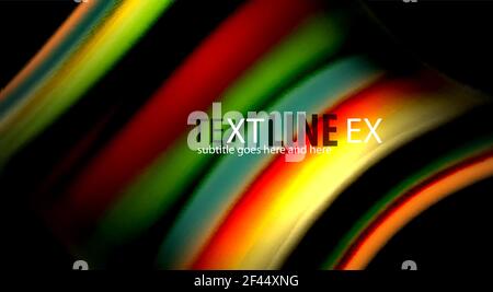Abstract wave lines fluid rainbow style color stripes on black background. Artistic illustration for presentation, app wallpaper, banner or poster. Abstract wave lines fluid rainbow style color stripes on black background. Vector artistic illustration for presentation, app wallpaper, banner or poster Stock Vector