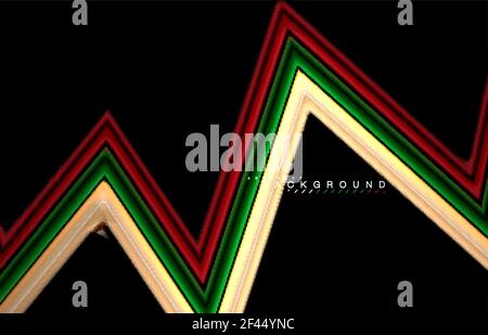 Geometric shapes created with fluid multicolored lines. Geometric shapes created with fluid multicolored lines. Vector artistic illustration for presentation, app wallpaper, banner or poster Stock Vector