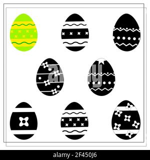 Find the right shadow. Easter eggs. a puzzle game for kids. Easter bunny, basket. Isolated vector illustration. Stock Vector