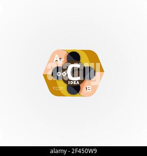 Abstract geometric option infographic banners, a b c steps process. Abstract geometric option infographic banners, a b c steps process. Vector illustration Stock Vector