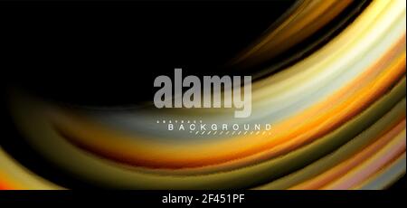 Multicolored wave lines on black background design. Multicolored wave lines on black background vector design Stock Vector