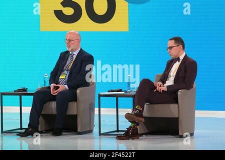 Non Exclusive: KYIV, UKRAINE - MARCH 19, 2021 - President of the Association of Taxpayers of Ukraine, Ambassador Extraordinary and Plenipotentiary of Stock Photo