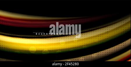 Multicolored wave lines on black background design. Multicolored wave lines on black background vector design Stock Vector