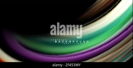 Multicolored wave lines on black background design. Multicolored wave lines on black background vector design Stock Vector