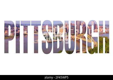 Pittsburgh, USA - city name text with photo in background Stock Photo -  Alamy