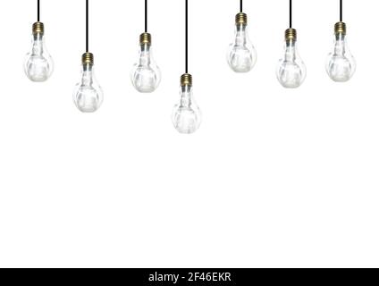 Hanging lamps isolated on white background with copy space for design. Clipping path Stock Photo