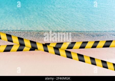 Soft waves of the sea on the pink sand and beautiful beach with cliffs.Coast of Crete island in Greece. Pink sand beach of famous Elafonisi Stock Photo