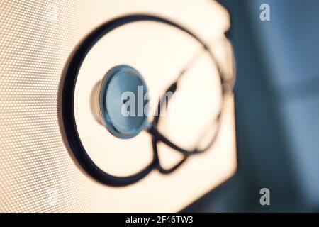 close up. stethoscope on a graphics tablet . Stock Photo