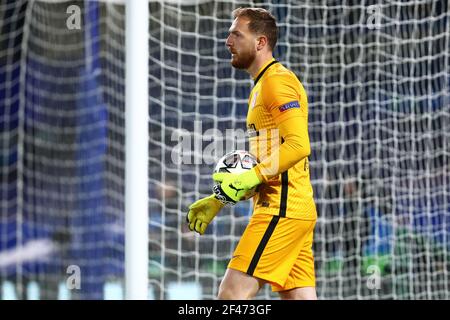 Jan Oblak of Atletico Madrid - Chelsea v Atletico Madrid, UEFA Champions League - Round of 16 Second Leg, Stamford Bridge, London, UK - 17th March 2021  Editorial Use Only Stock Photo