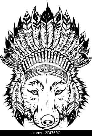 wolf headdress drawing