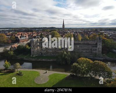 Newark on Trent Castle England Aerial image. Stock Photo