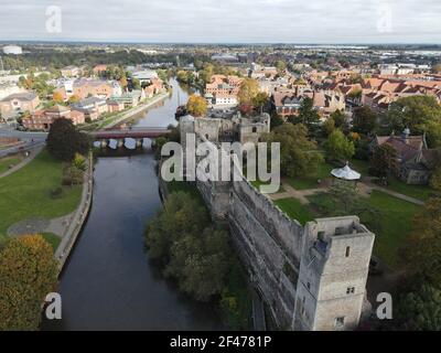 Newark on Trent Castle England Aerial image. Stock Photo