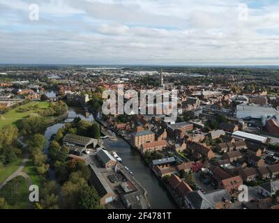 Newark on Trent Castle England Aerial image. Stock Photo