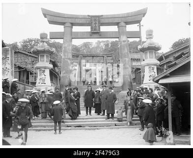 Stairs with Torii to Suwa Shrine (? Suwasan) of 1625 Stock Photo