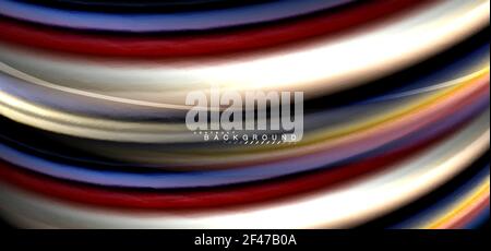 Multicolored wave lines on black background design. Multicolored wave lines on black background vector design Stock Vector