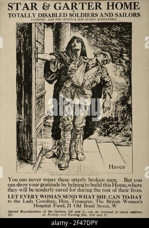 A first world war poster for the Star & Garter Home for the Totally Disabled Stock Photo