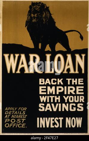 A first world war poster for War Loans and Investments Stock Photo